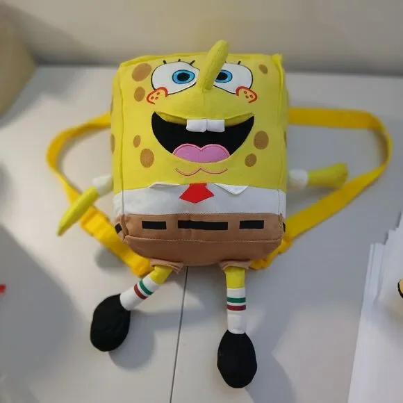 Nickelodeon SpongeBob SquarePants Yellow Stuffed Plush Animal Backpack Bookbag - Picture 9 of 9